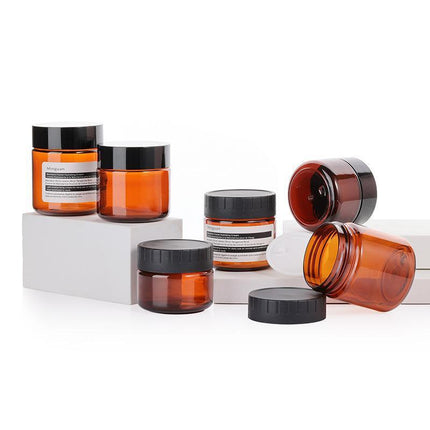 10pcs Brown PET Plastic Wide Mouth Bottles for Storage and Skincare Packaging