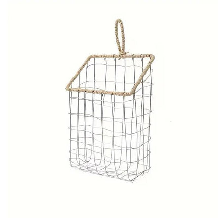 Wire Woven Storage Basket for Home Organization Sundry Basket Decorative Storage