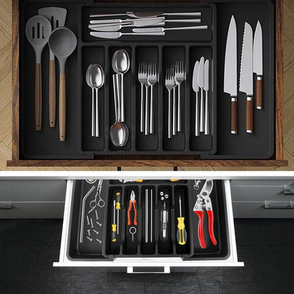 Expandable Cutlery Organizer Adjustable Silverware Drawer Storage Box Tray