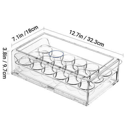 18Compartment Egg Storage Box Stackable Drawer for Kitchen Home Refrigerator Use