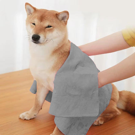 2PCS Quick Dry Absorbent Dog Bath Towels Soft Printed Cat Towel Set Pets