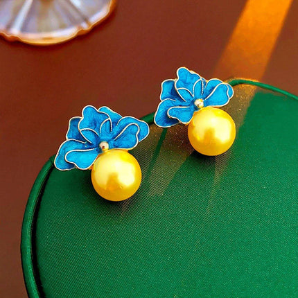 Vintage Flower Earrings Retro Fashion Jewelry for Women Female Stud Earrings