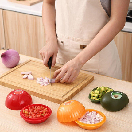 3X Plastic Fruit Vegetable Storage Container Avocado Tomato Lemon Onion Box and Lid