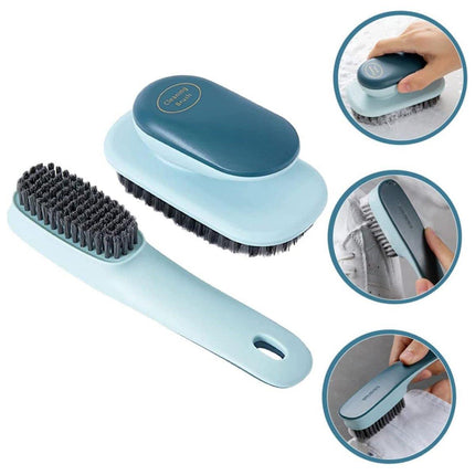 2PCS Blue Soft Bristle Shoe Brush and Multifunctional Cleaning Laundry Brush
