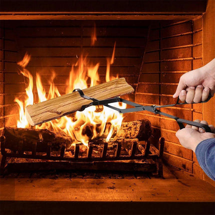 Folding Fireplace Tongs Grip Fire Pit Pliers Outdoor Indoor Fire Tools Durable