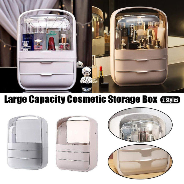 Simple Cosmetic Storage Box Large Capacity Desktop Dustproof Makeup Organizer