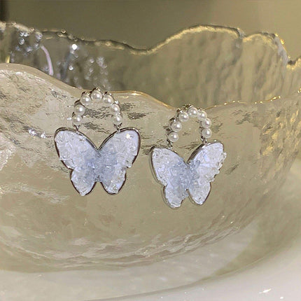 Blue Butterfly Stud Earrings Women Stylish Lightweight Fashion Jewelry Accessory