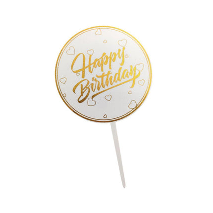 Happy Birthday Anniversary Wedding CakeCardboard Topper Acrylic Party Decoration - Aimall