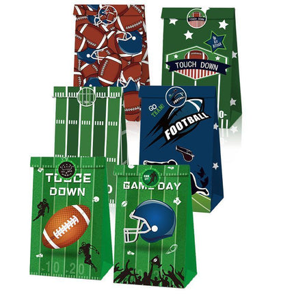 2set Football Touchdown Sports Game Party Candy Gift Kraft Paper Bags Birthday