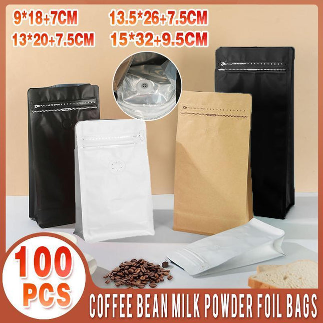 100 x STAND UP POUCHES MYLAR FOIL BAG HEAT SEAL FOOD GRADE ZIP LOCK BAG Black - Aimall