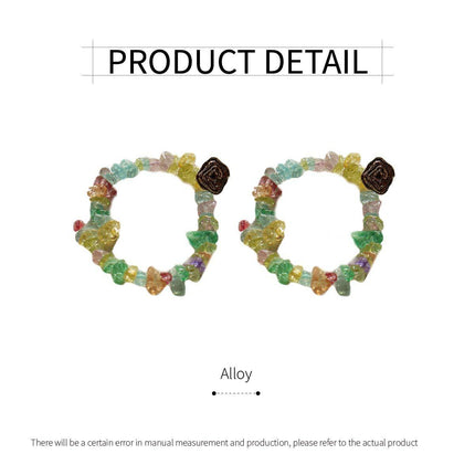 Colourful Irregular Square Tassel Earrings Trendy Fashion Jewelry for Women Gift