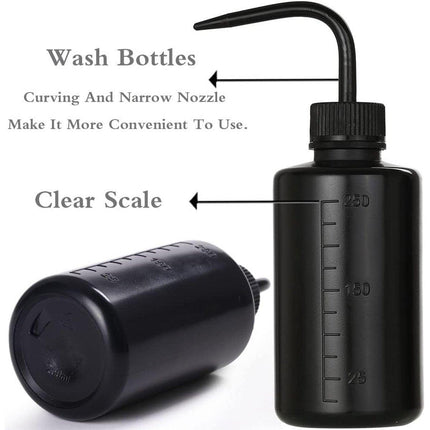 10pcs 250ml Graduated Rinse Bottle with Elbow Spout for Lab Cleaning and Mixing