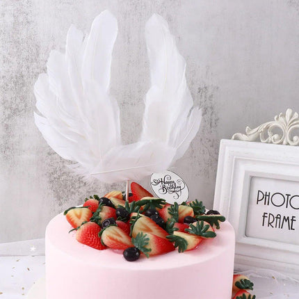 Angel Feather Wings Cake Toppers Party Decoration for Birthday Wedding Festive