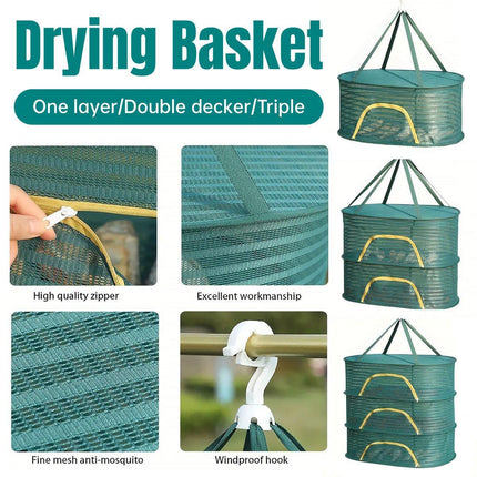 Anti Mosquito Fully Enclosed Drying Net Basket for Fish Vegetables Fruit Herbs