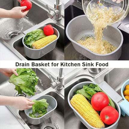 4PCS Multifunctional Sink Drain Basket Hangable Storage Organizer Kitchen Gadget