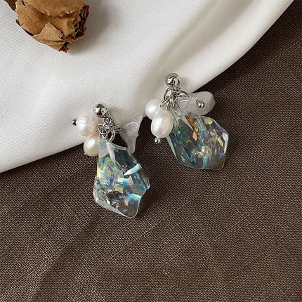 Ice Blue Pearl Earrings for Girls and Women Elegant Fashion Jewelry Gift Set