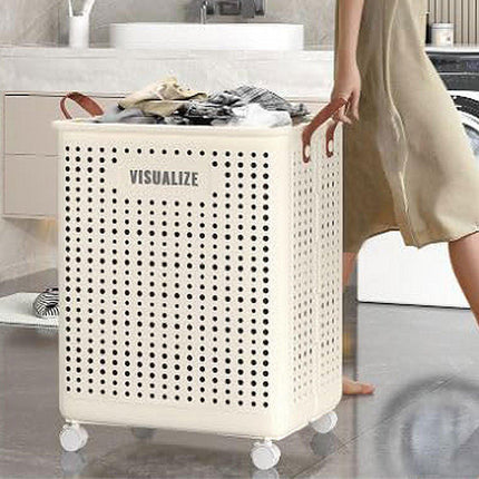 Folding Portable Laundry Basket Multifunctional Storage for Bathroom Household