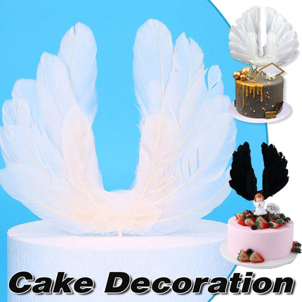 Angel Feather Wings Cake Toppers Party Decoration for Birthday Wedding Festive