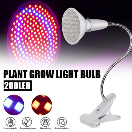 200 LED Grow Light Full Spectrum Hydroponic Garden Plant Desk Flexible Clip Lamp - Aimall