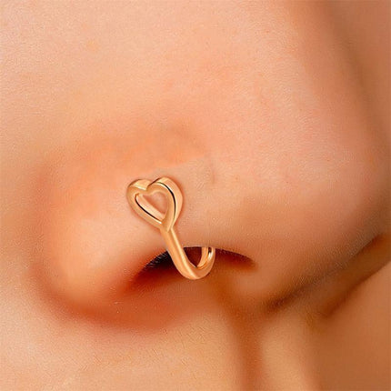 Ladies Fashion Clip-On Fake Nose Ring Cuff Non-Piercing African Style Nose Cuff - Aimall