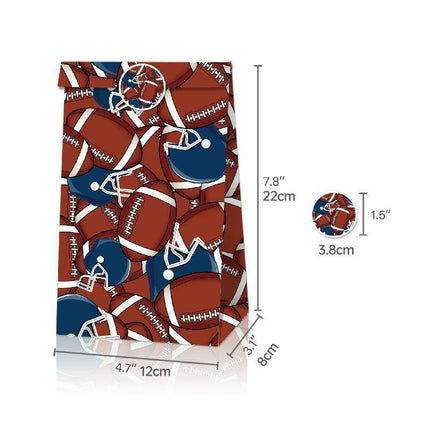 2set Football Touchdown Sports Game Party Candy Gift Kraft Paper Bags Birthday