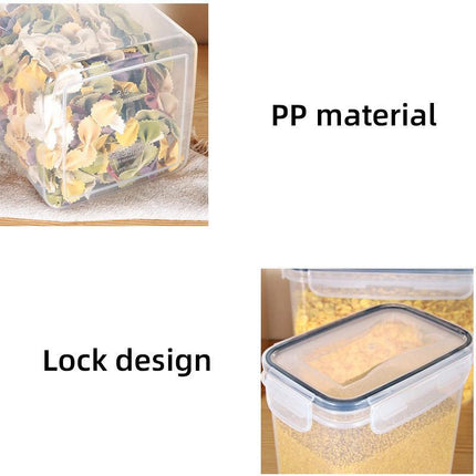 2pcs 1600ml Transparent Plastic Storage Jars Sealed Organiser Food Container