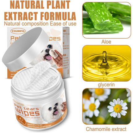 Pet Eye Wipes Clean Dogs Cats Tear Stain Removal Eye Dirt Cleaning Cotton Pads