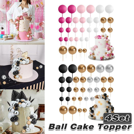 4set Colourful Foam Balls Cake Decoration Mini Balls Birthday Party Decor