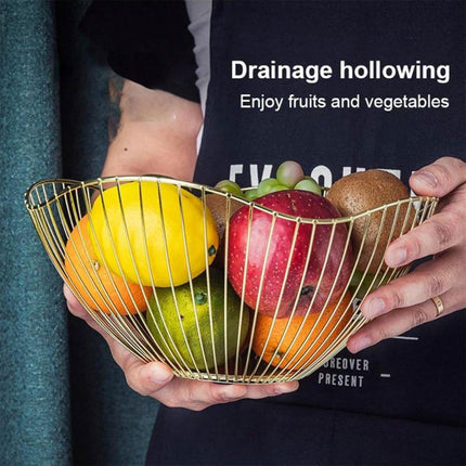 Large Iron Fruit Storage Basket Home Decor Snack Candy Plate Living Room Basket