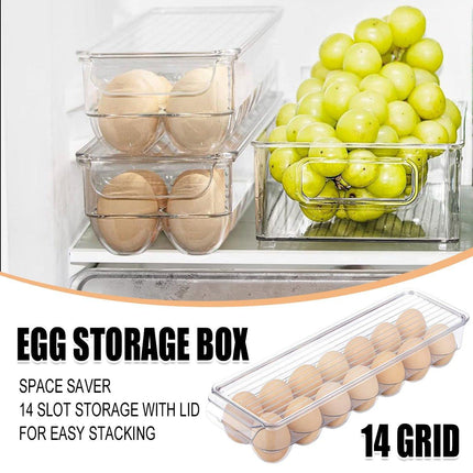 Refrigerator Storage Box Egg Holder Kitchen Organizer Box for Food and Storage