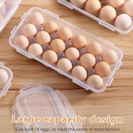 2x Eggs Keeper Trays 18 Slots Storage Box Containers Kitchen Refrigerator Holder