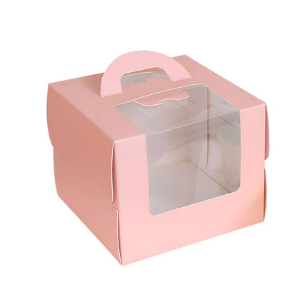 25pcs 6/8 Inch Portable Mousse Cake Box with Open Window Birthday Packaging
