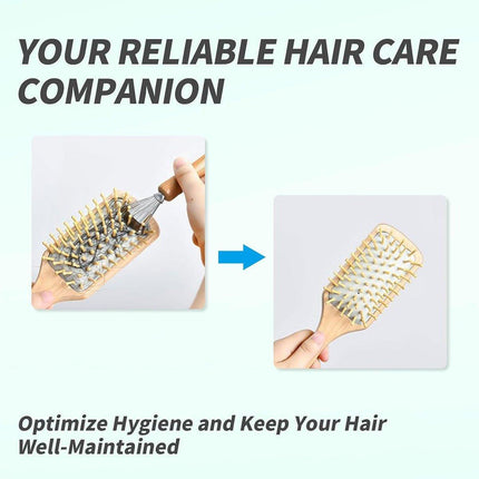 4PCS Hair Comb Cleaning Brush Set Wooden Airbag Comb Cleaner Claw Brush Tool