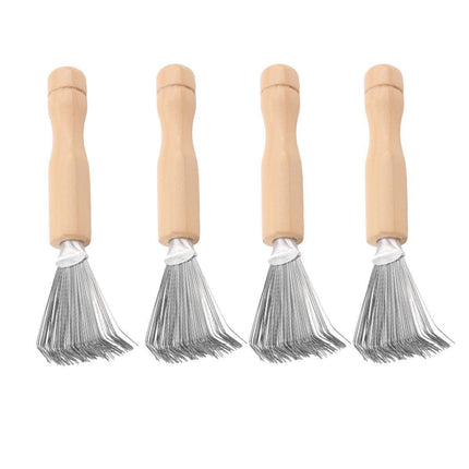 4PCS Hair Comb Cleaning Brush Set Wooden Airbag Comb Cleaner Claw Brush Tool