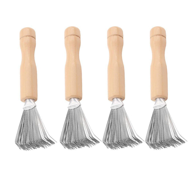 4PCS Hair Comb Cleaning Brush Set Wooden Airbag Comb Cleaner Claw Brush Tool