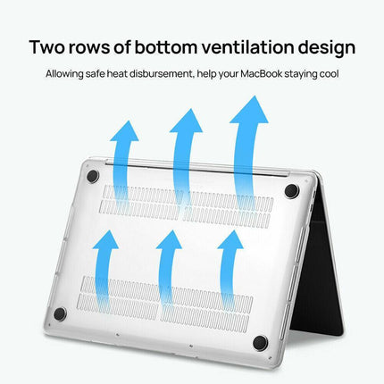 Macbook Air Pro Glossy Crystal Clear Case + Keyboard Cover 13" 16" 15" inch Transparent - Aimall