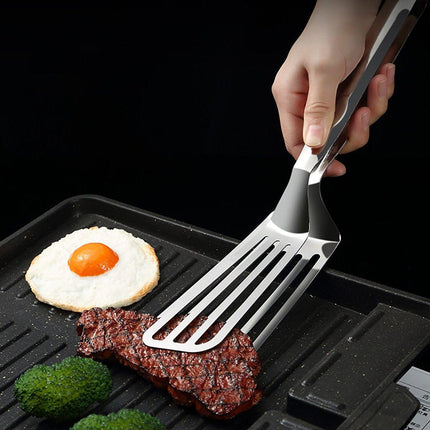 Stainless Steel Steak Tongs Multi-Functional Kitchen Tool for BBQ and Fried Fish