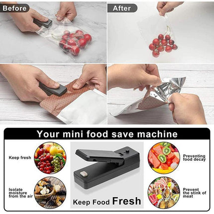 Portable Mini Heat Sealing Machine USB Rechargeable Food Sealer Plastic Bag - Aimall