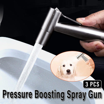 3PCS Stainless Steel Handheld Bidet Sprayer Toilet Cleaner Non Perforated