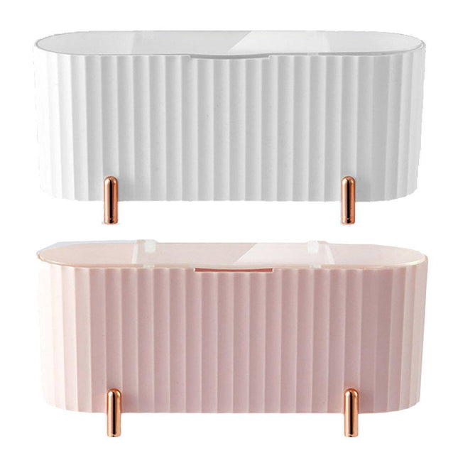 Dustproof Desktop Cosmetic Organizer with Lid Makeup Storage Box for Home Office
