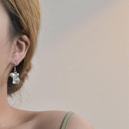Ice Blue Pearl Earrings for Girls and Women Elegant Fashion Jewelry Gift Set