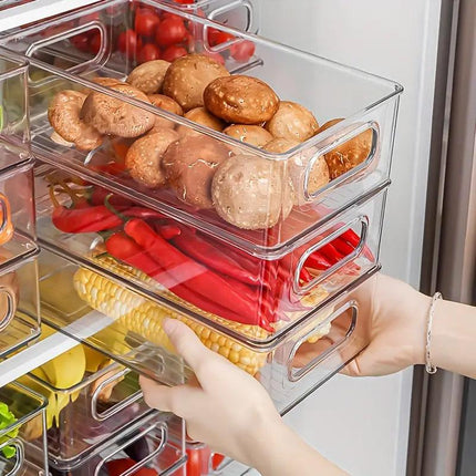 6pcs Transparent Fridge Organizer Storage Box for Kitchen and Food Organization