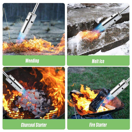 Propane Weed Burner Butane Gas Torch Garden Wand Lighter Handle Tool Kill Weeds