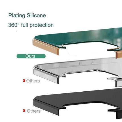 Dark Green Luxury Shockproof Silicone Ring Case Stand Cover for iPhone 14 13 12 Pro Max - Aimall