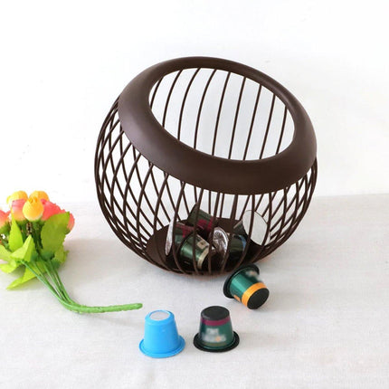 Creative Iron Melon Fruit Basket Capsule Holder Coffee Rack Dried Fruit Storage