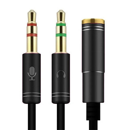 3.5mm AUX Cable Mic Audio Splitter Extension Headphone Adapter Male to Female - Aimall