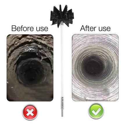 Pipe Cleaning Brush Nylon Head Rod Duct Cleaning Tool Solid Chimney Brush