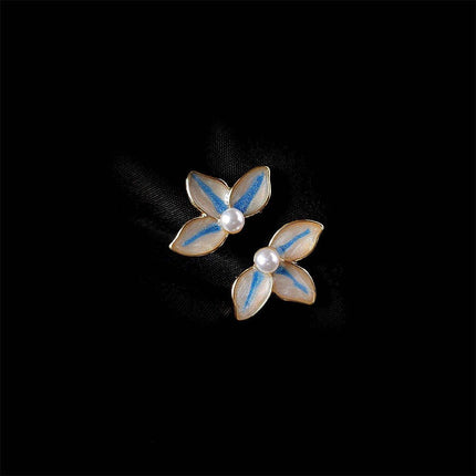 Haze Blue Earrings Vintage Temperament Stud Earrings Fashion Jewelry for Women