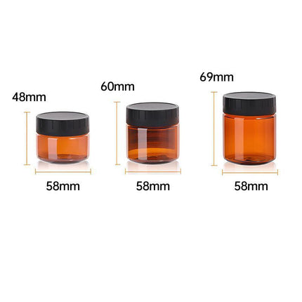 10pcs Brown PET Plastic Wide Mouth Bottles for Storage and Skincare Packaging