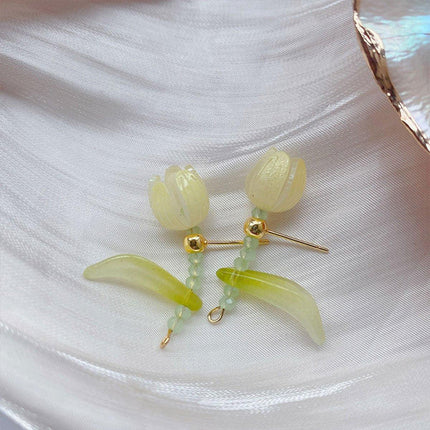 Delicate Small Tulip Earrings Women Gold Plated Stud Fashion Jewellery Gift